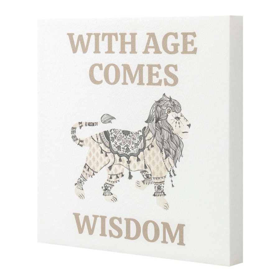 Wall Art * | With Age Comes Wisdom Canvas Wall Sign, 4 14 Online Discount