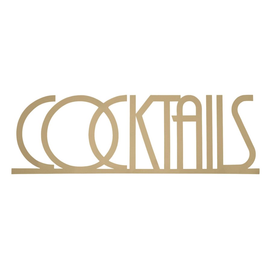 Wall Art * | 25X8 Cocktails Metal Word Wall Decor Special Design