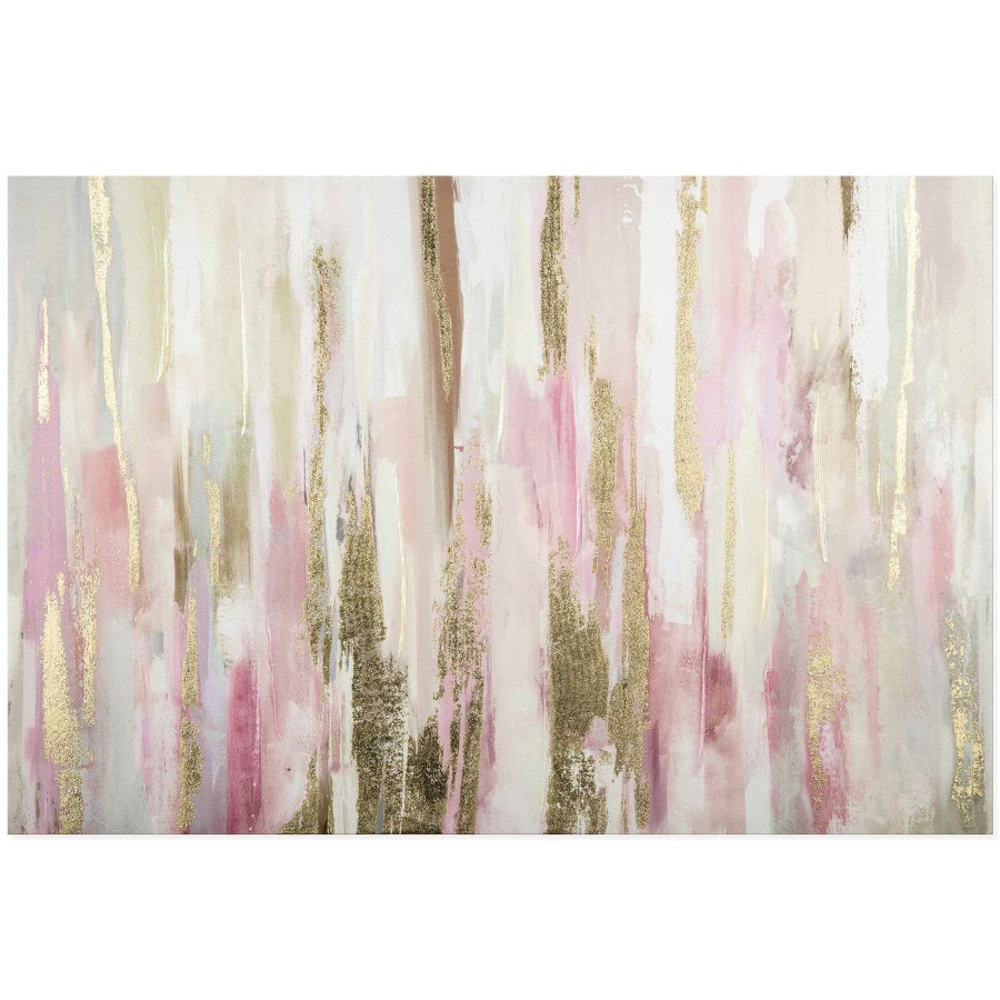 Wall Art * | Pink & Gold Abstract Canvas Wall Art, 24 36 Limited Edition