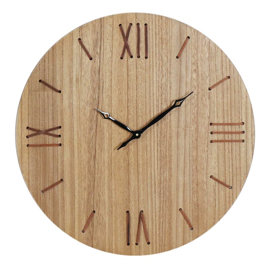 Clocks * | Ty Pennington Round Wood Wall Clock, 23.5 Discounts