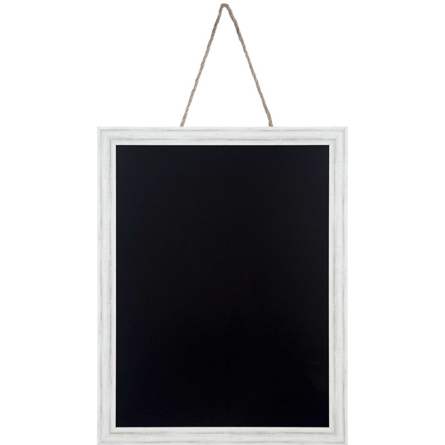 Wall Accents * | 12X16 Whitewash Ridged Profile Hanging Chalkboard Excellent