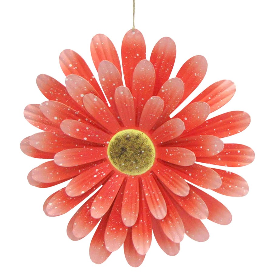 Wall Art * | Red Metal Flower Wall Decor, 13 At Lower Price