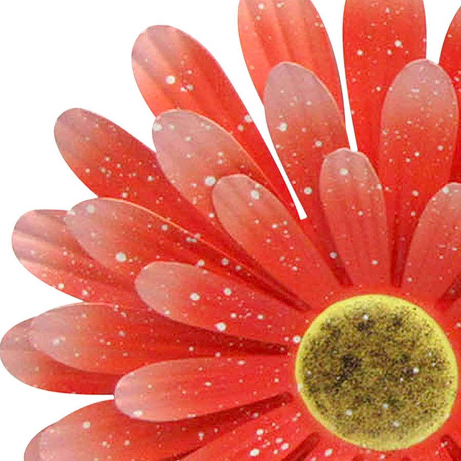 Wall Art * | Red Metal Flower Wall Decor, 13 At Lower Price