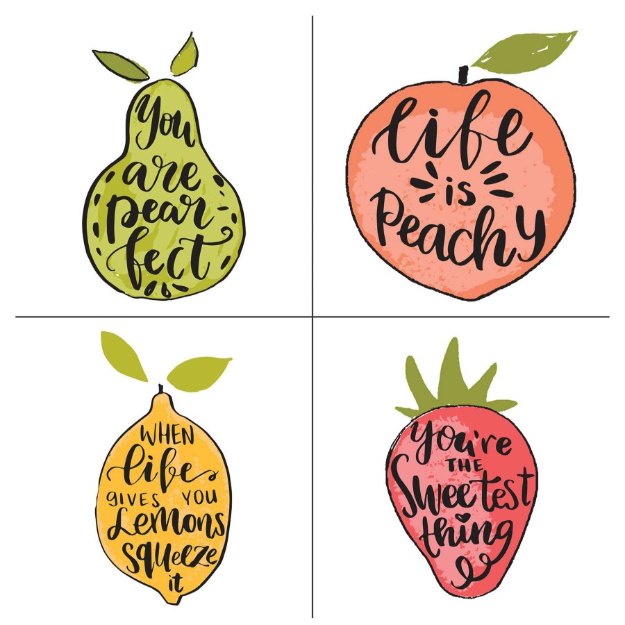 Wall Art * | 4-Piece 10 Fruit Canvas Wall Art Set The Latest Fashion