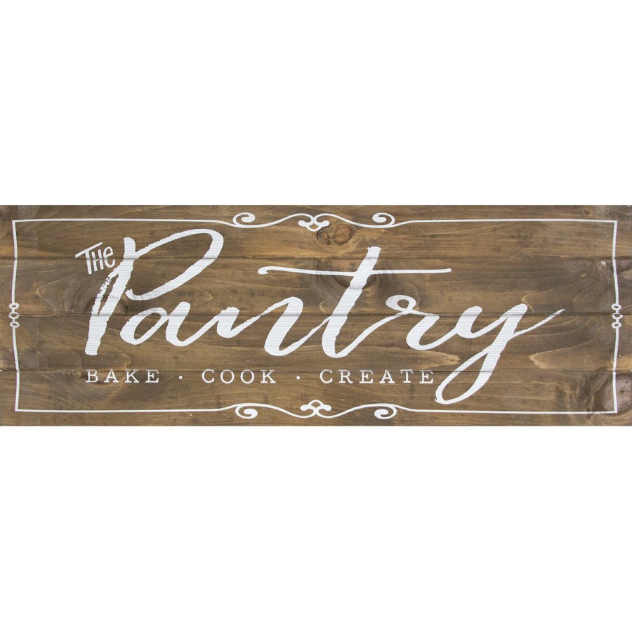 Wall Art * | 8 X24 Wood Plank Pantry Sign Sale Online