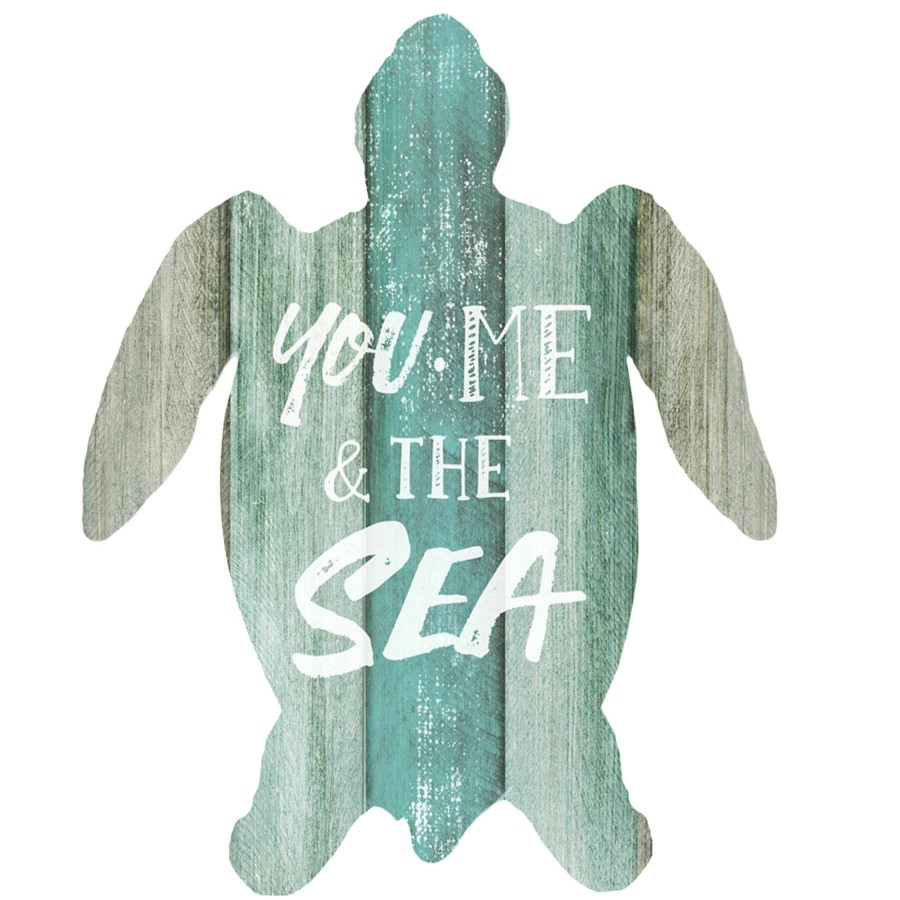 Wall Art * | 8X10 You Me And The Sea Wood Turtle Plaque Exactly Discount