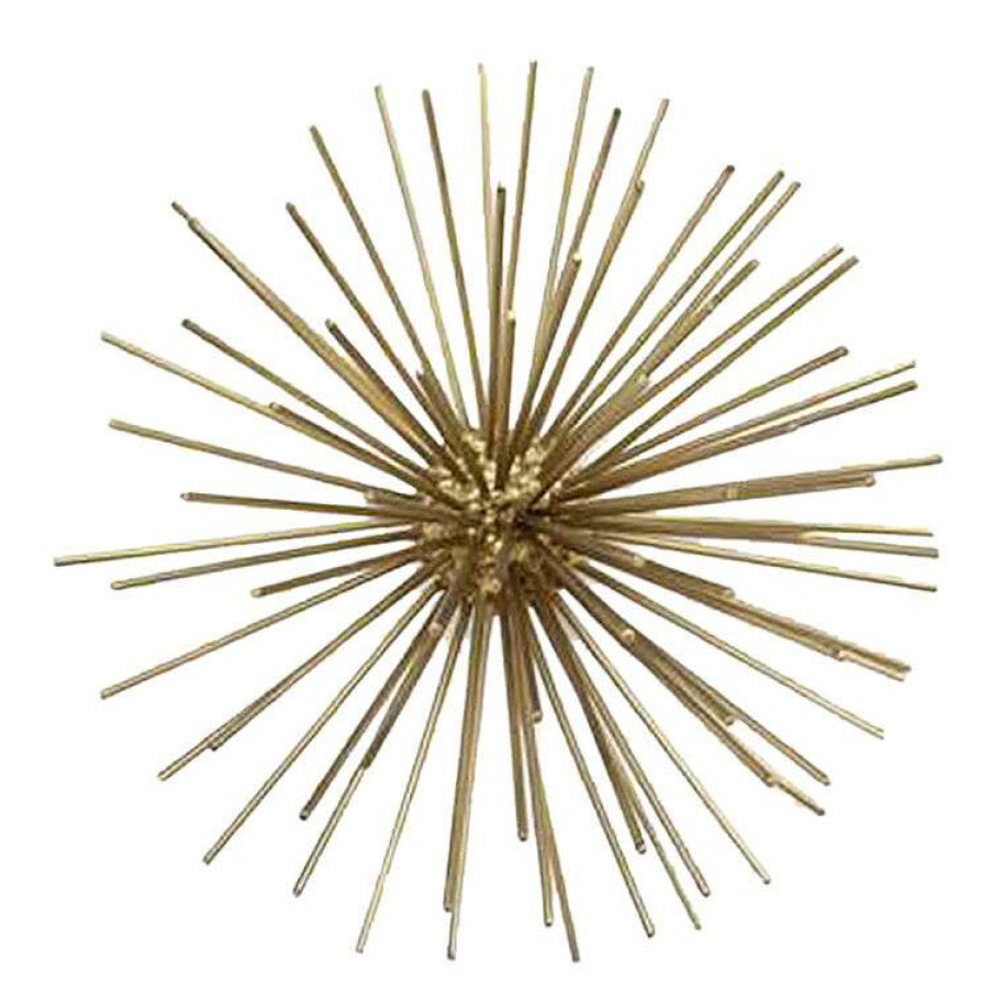 Wall Art * | 3-Piece 10 8 6 Gold Urchin Set Wall Decor The Latest Fashion