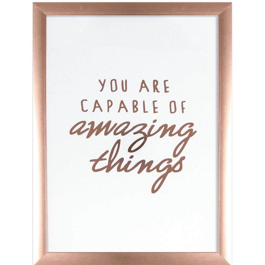 Wall Art * | 12X16 You Are Capable Of Amazing Things Foiled Art Under Glass Affordable Price