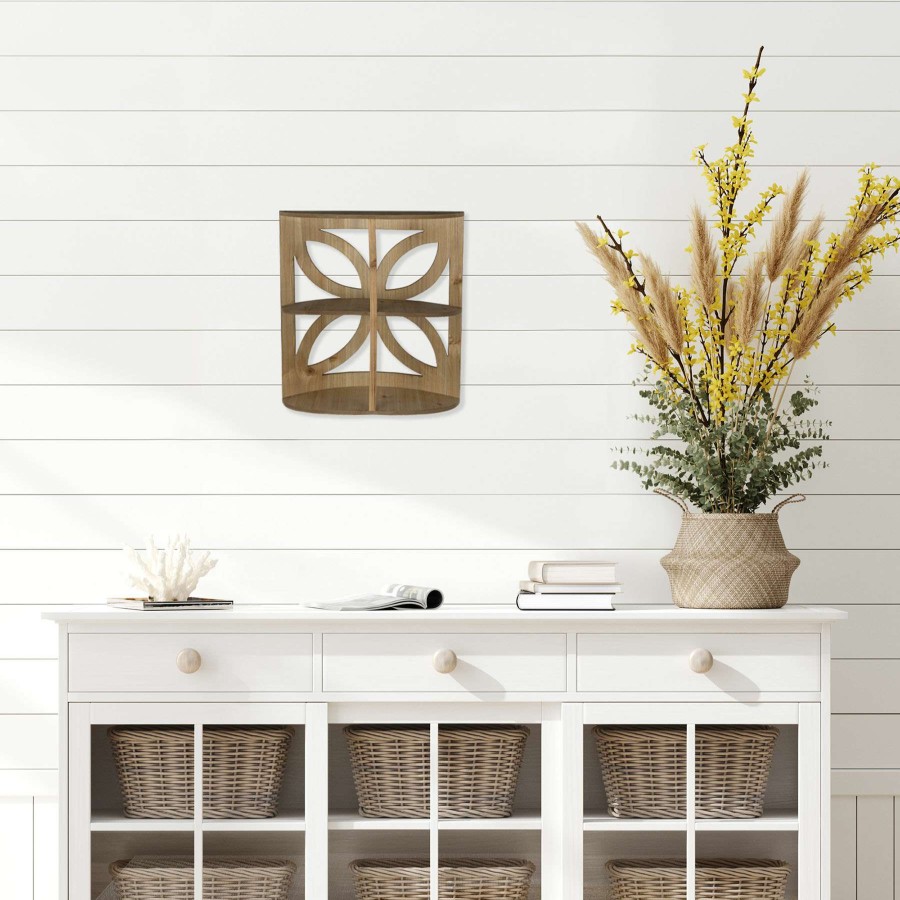 Wall Accents * | Tracey Boyd Floral Cutout Wooden Shelf, 16 17 Store