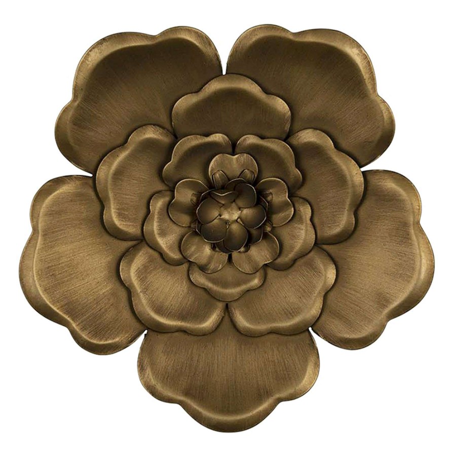 Wall Art * | Honeybloom 3-Piece Metallic Flower Wall Art Discounts