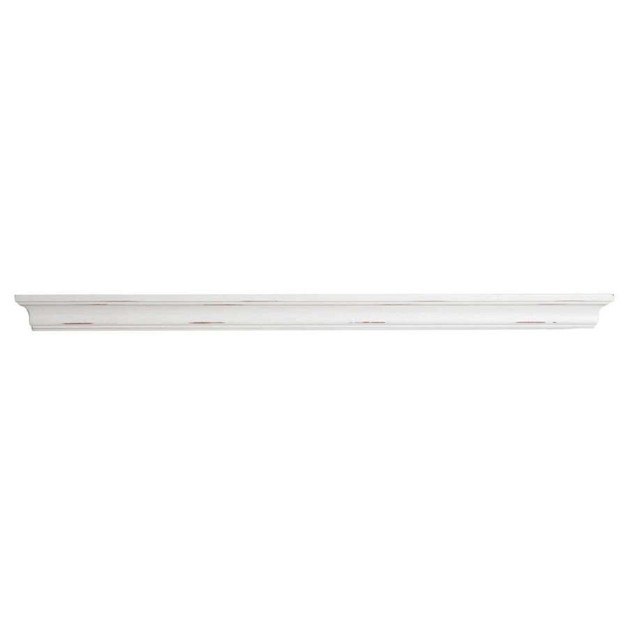 Wall Accents * | 36In. Wood Distress White Crown Ledge Sale Online