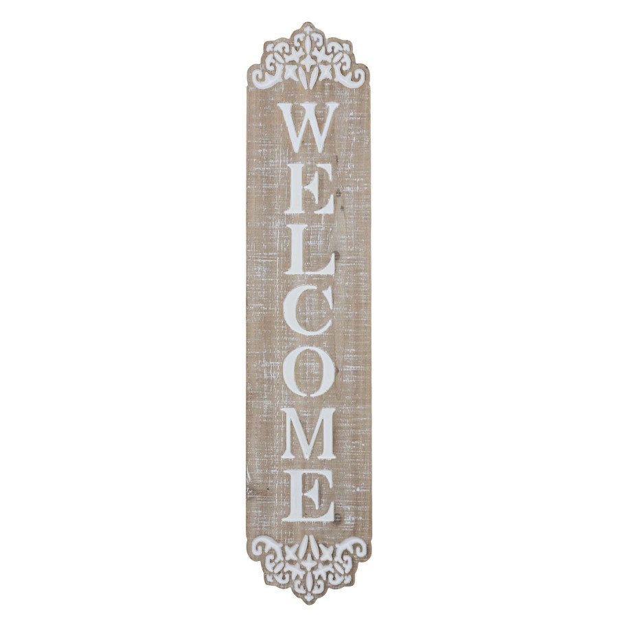 Wall Art * | Grace Mitchell Wooden Welcome Sign, 6 24 Typical Style