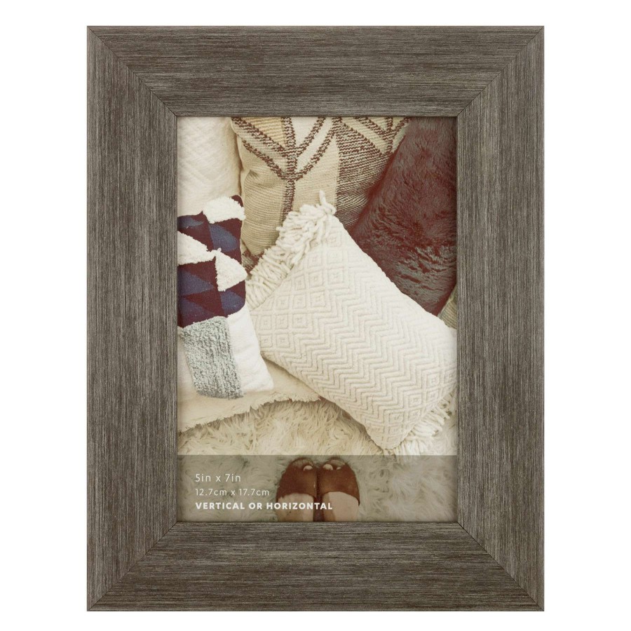 Tabletop Frames * | 5X7 Distressed Grey Scoop Profile Tabletop Photo Frame Original Model