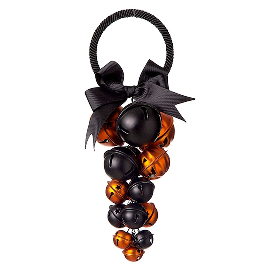 Wall Art * | Orange & Black Jingle Bell Halloween Door Hanger, 10 Original Model