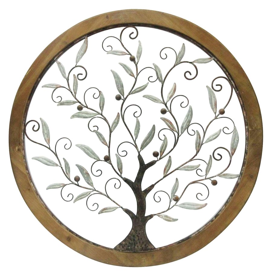 Wall Art * | Tree Of Life Metal & Wood Wall Decor, 33 At Lower Price