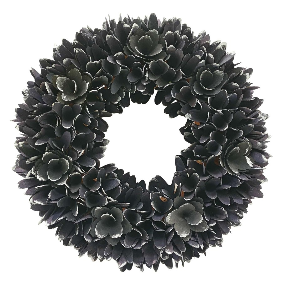 Wall Art * | Black Wood Curl Halloween Wreath, 16 Shoping Model