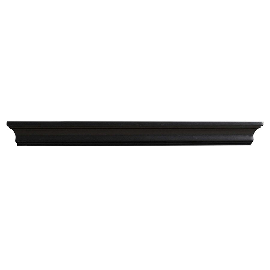 Wall Accents * | Kate 24In. Black Wood Crown Ledge Glamor Model