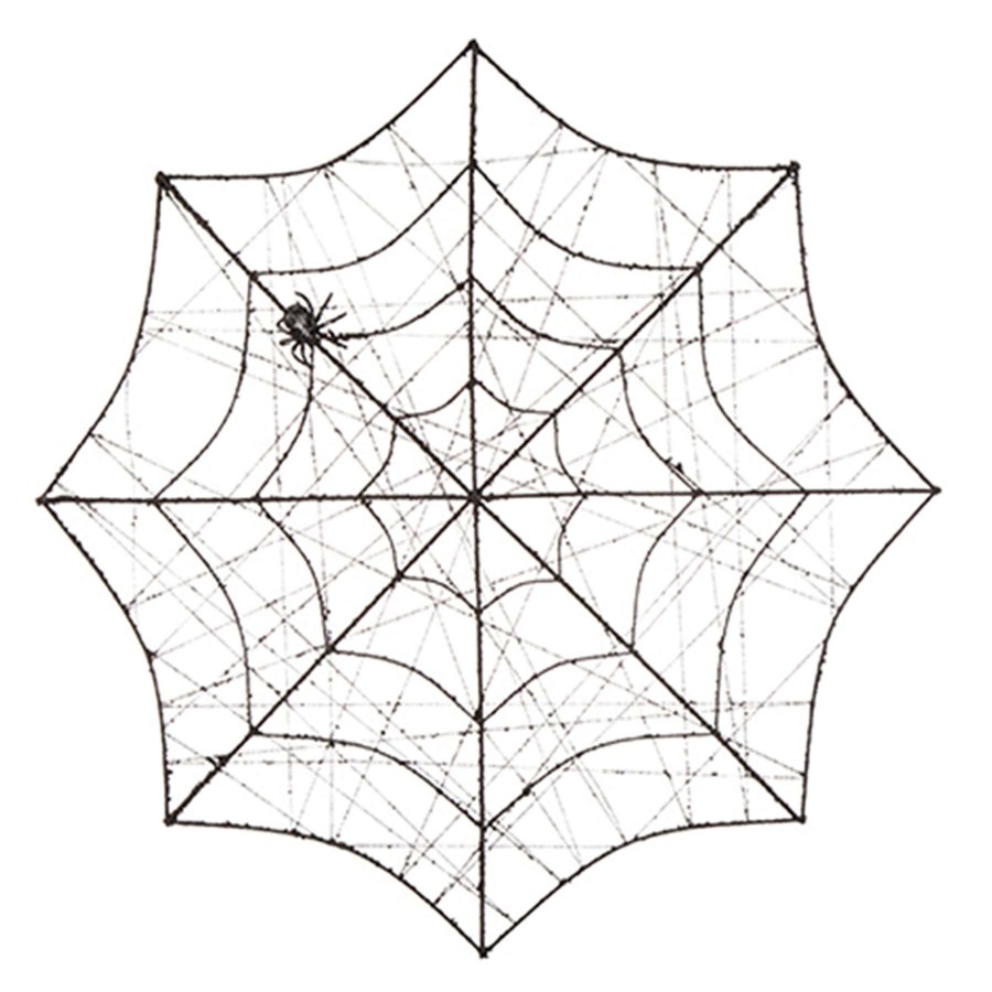 Wall Art * | Black Metal Wire Spider'S Web, 30 Limited Edition