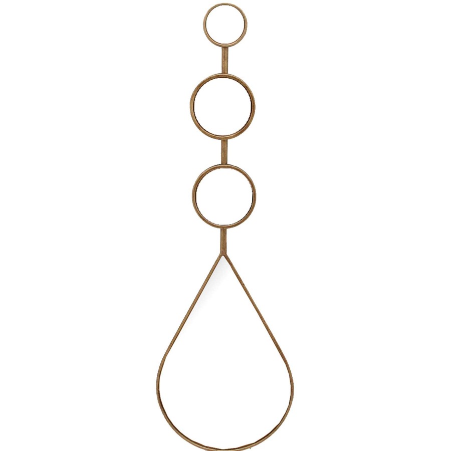 Wall Art * | 7X24 Metal Gold Tear Drop Mirror Discounts