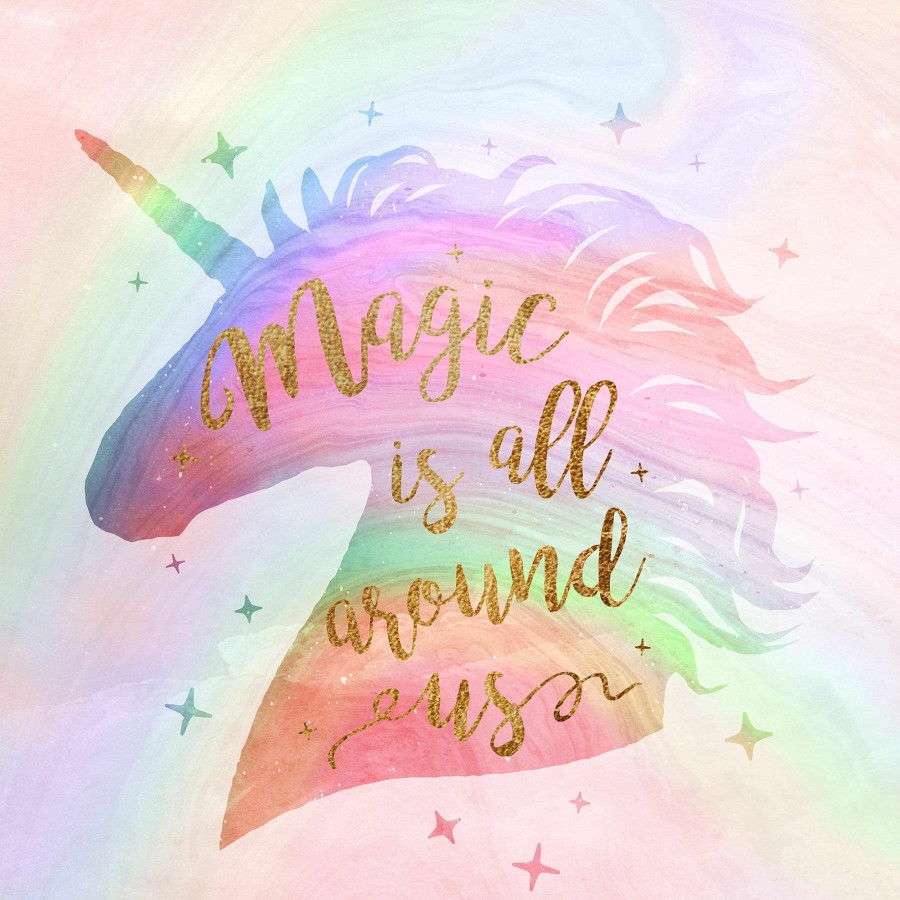 Wall Art * | Magic Around Us Unicorn Foiled Canvas Wall Art, 12 Glamor Model