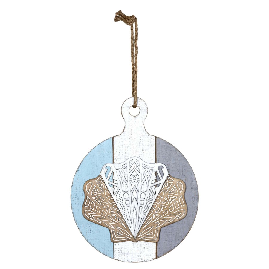 Wall Art * | Ty Pennington Hanging Wooden Sea Shell, 15 Wholesale