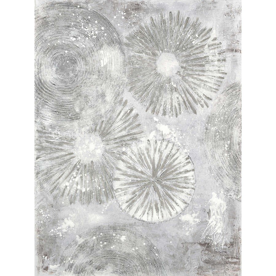 Wall Art * | Textured Silver Starburst Sky Canvas Wall Art, 35 47 Superior Style