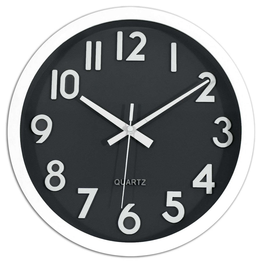 Clocks * | Navy Blue Round Wall Clock, 10 Wholesale