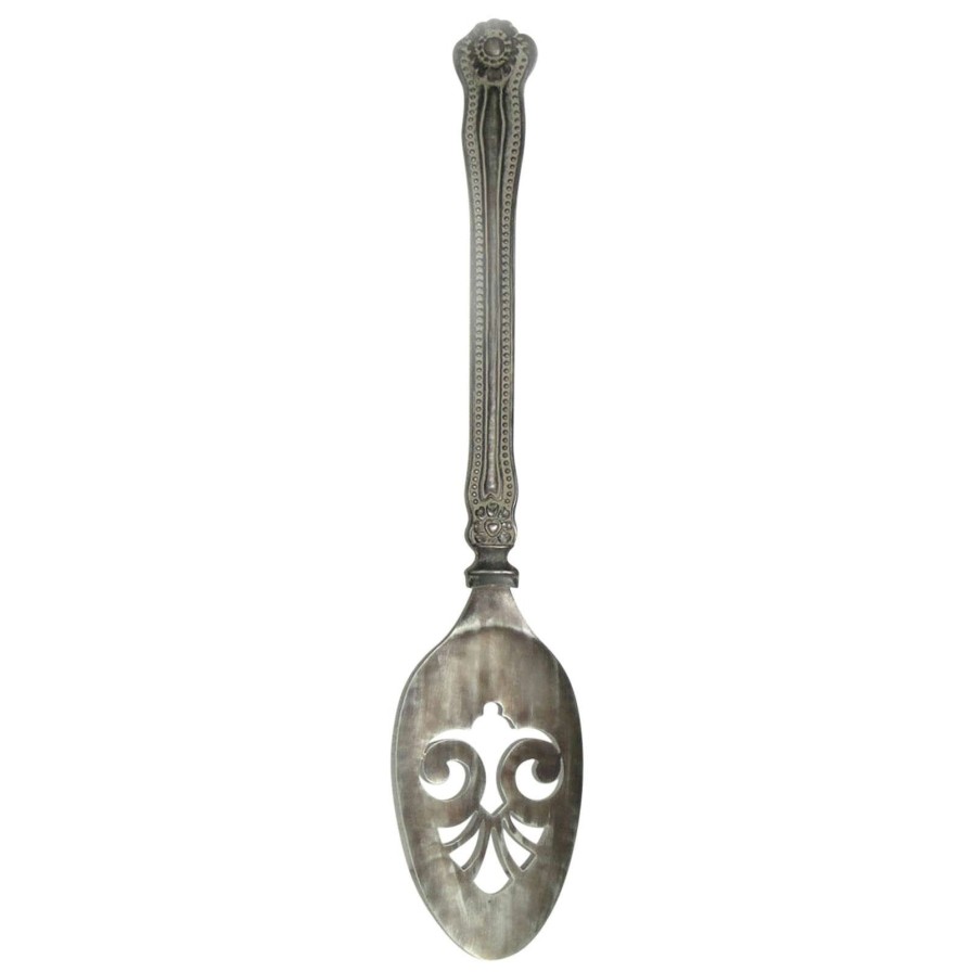 Wall Art * | 10X52 Metal Silver Spoon And Fork Wall Decor Sale Online