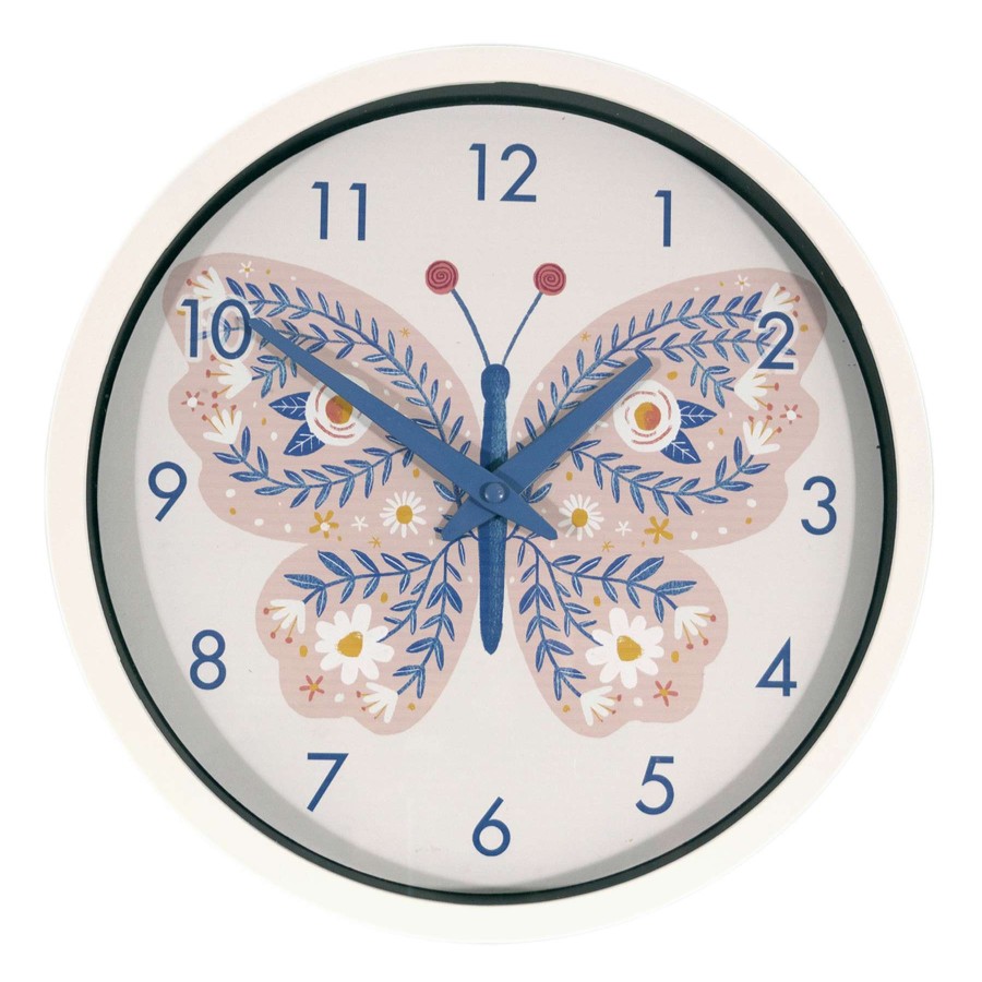 Clocks * | 12In. Butterfly Clock Promotion