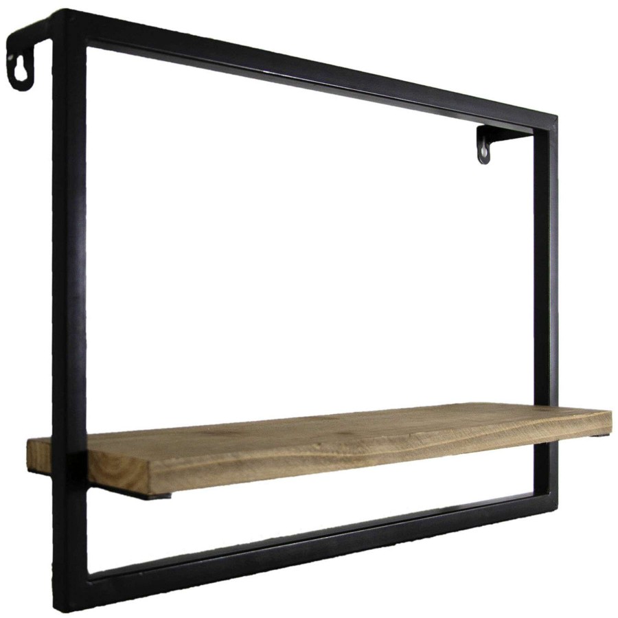 Wall Accents * | 15X15 Metal/Wood Ledge Shelf At Lower Price