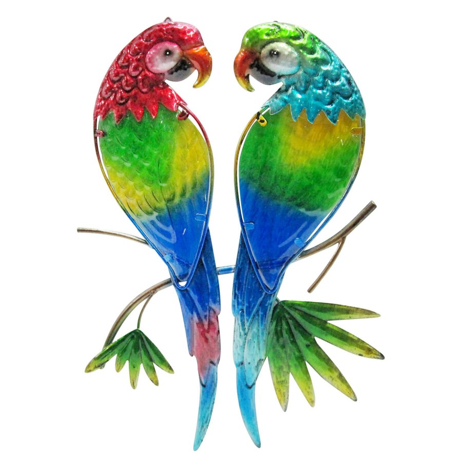 Wall Art * | Metal & Glass Parrot Wall Decor, 17 Glamor Model