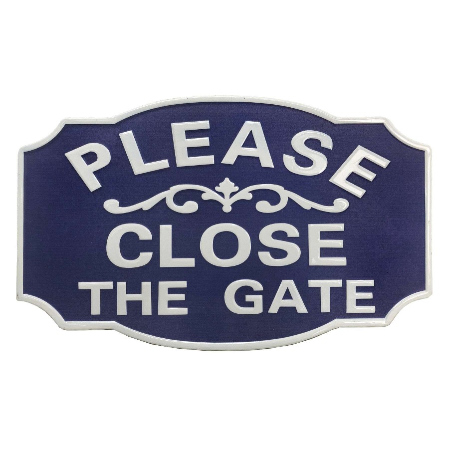 Wall Art * | Please Close The Gate Wall Sign, 13.75 Delicate Design