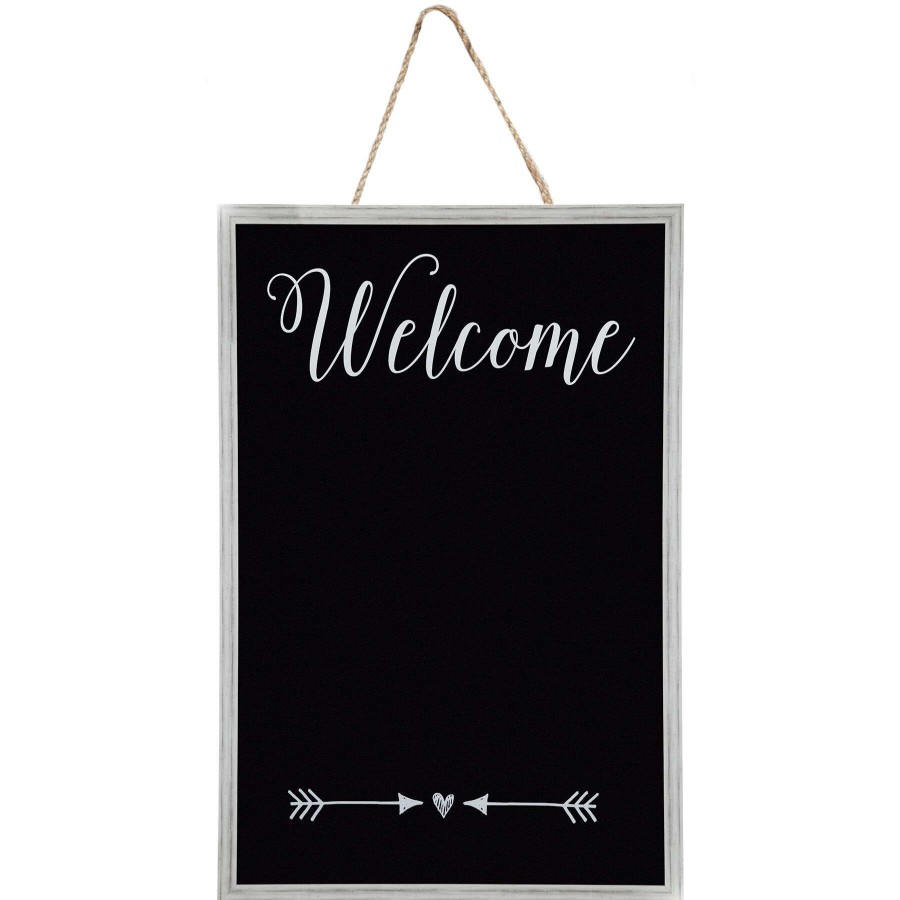 Wall Accents * | 23X35 Welcome And Arrow Accent Hanging Chalkboard Glamor Model