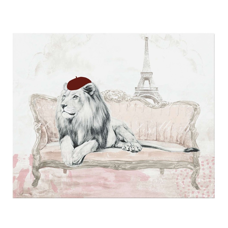 Wall Art * | Paris Lion Canvas Wall Art, 20 16 The Latest Fashion