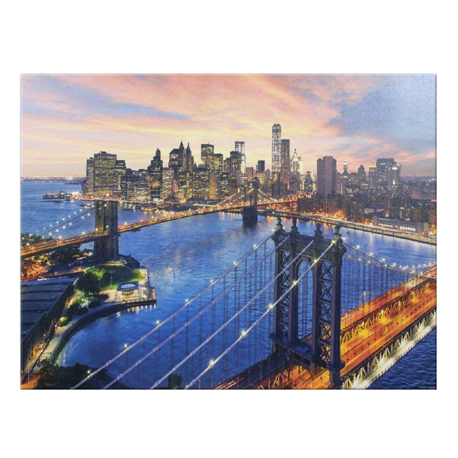 Wall Art * | New York City Brooklyn Bridge Canvas Wall Art, 18 24 Classical Style