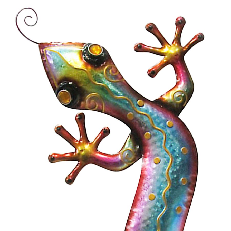 Wall Art * | Pink Metal Gecko Wall Decor, 29 Sale Online