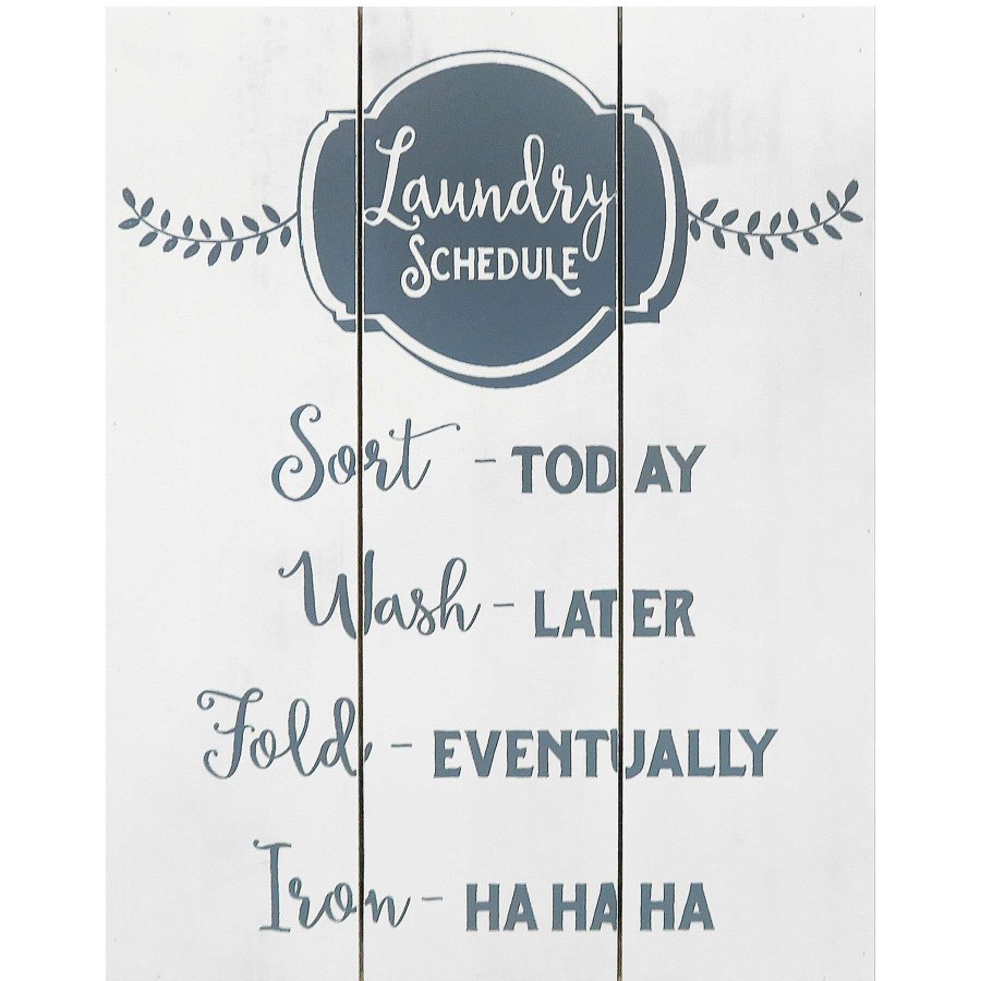 Wall Art * | 11X14 Laundry Schedule Wood Canvas Art Exactly Discount