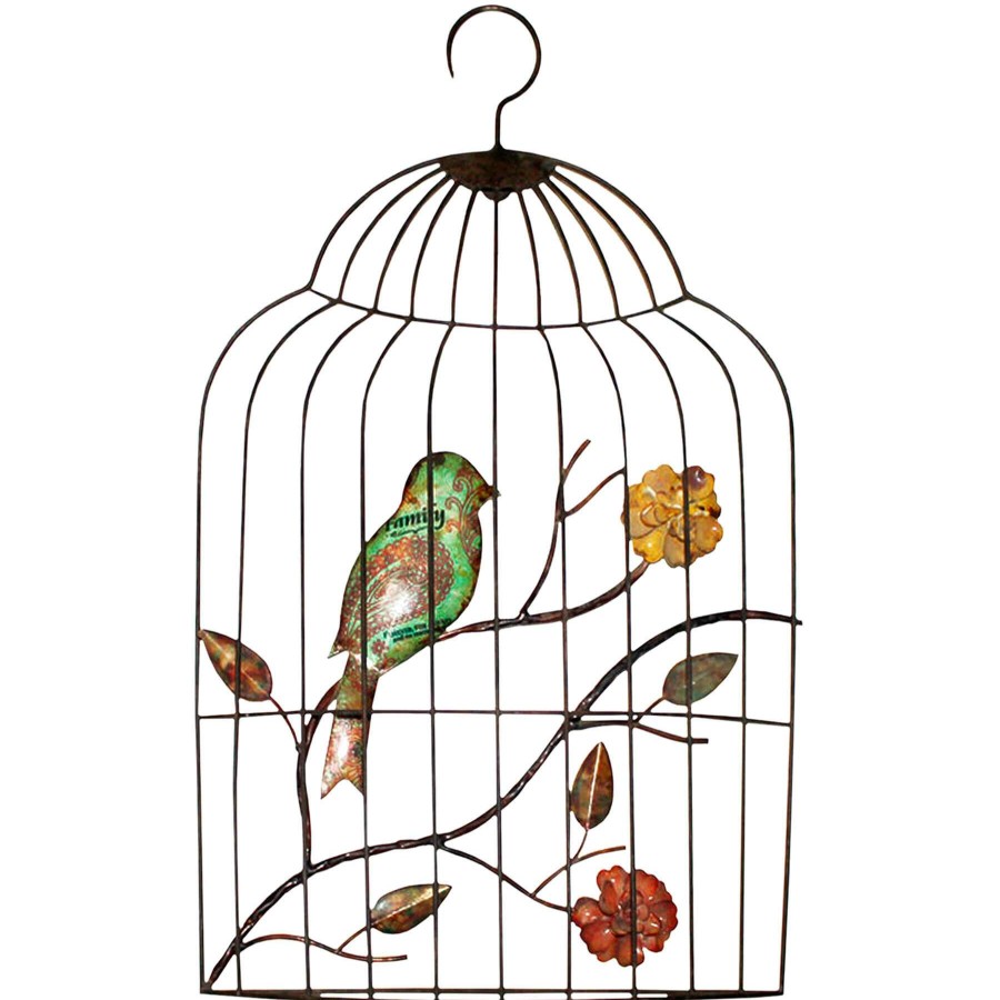 Wall Art * | 13X23 Metal Hanging Birdcage Wall Decor Fire Sale