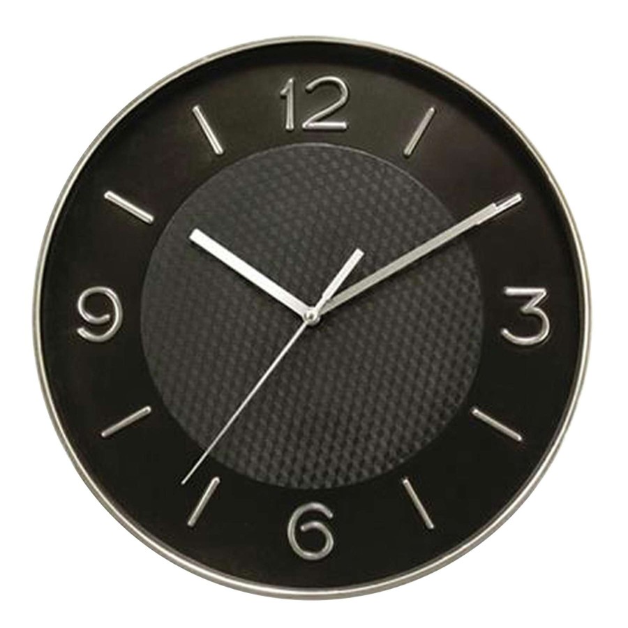 Clocks * | 10D Black Accent 3D Dial Clock Unique Style