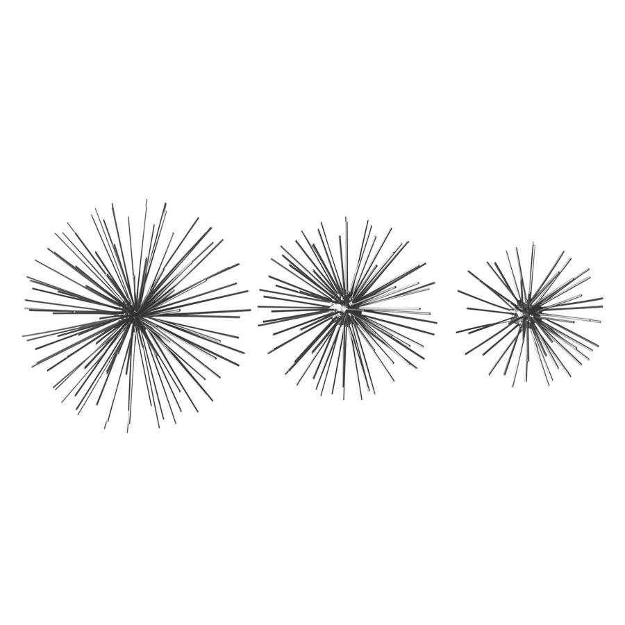 Wall Art * | 3-Piece 10 8 6 Gunmetal Urchin Set Wall Decor Shop