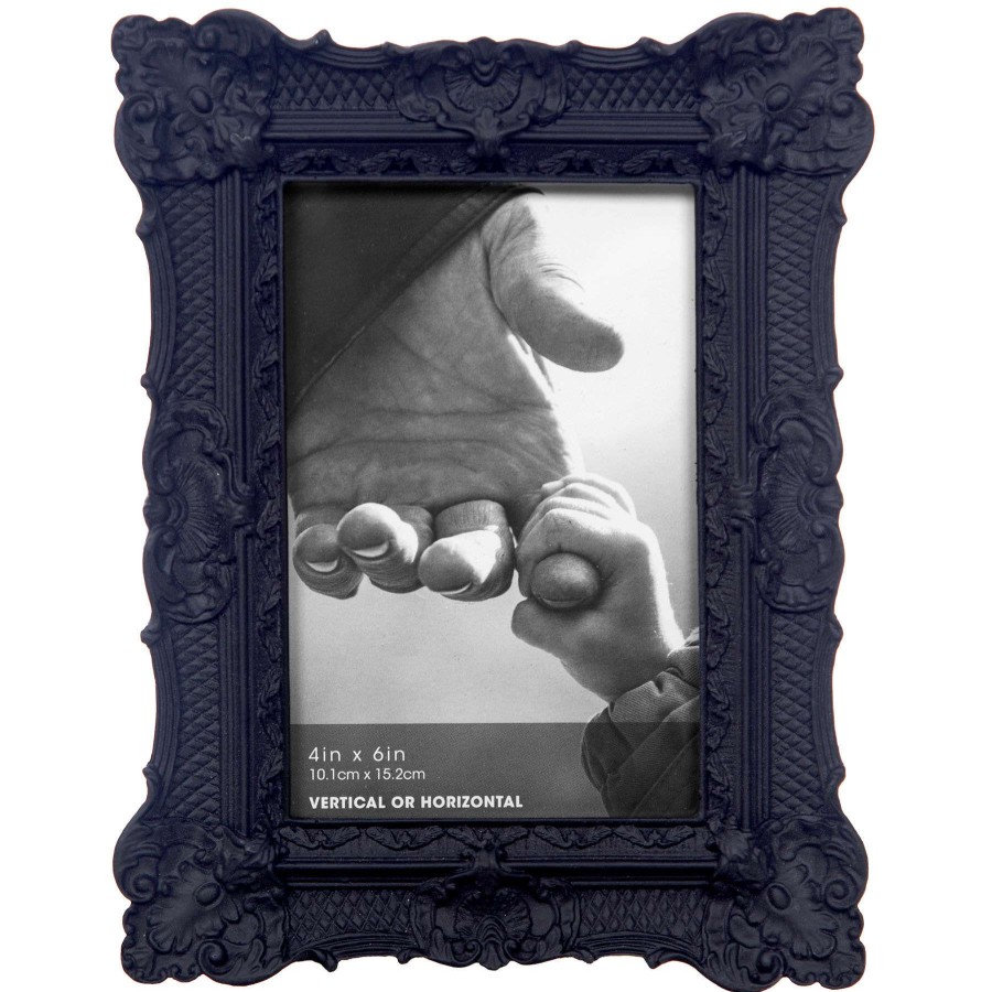 Tabletop Frames * | Black Ornate Profile Tabletop Photo Frame, 4 6 Delicate Design