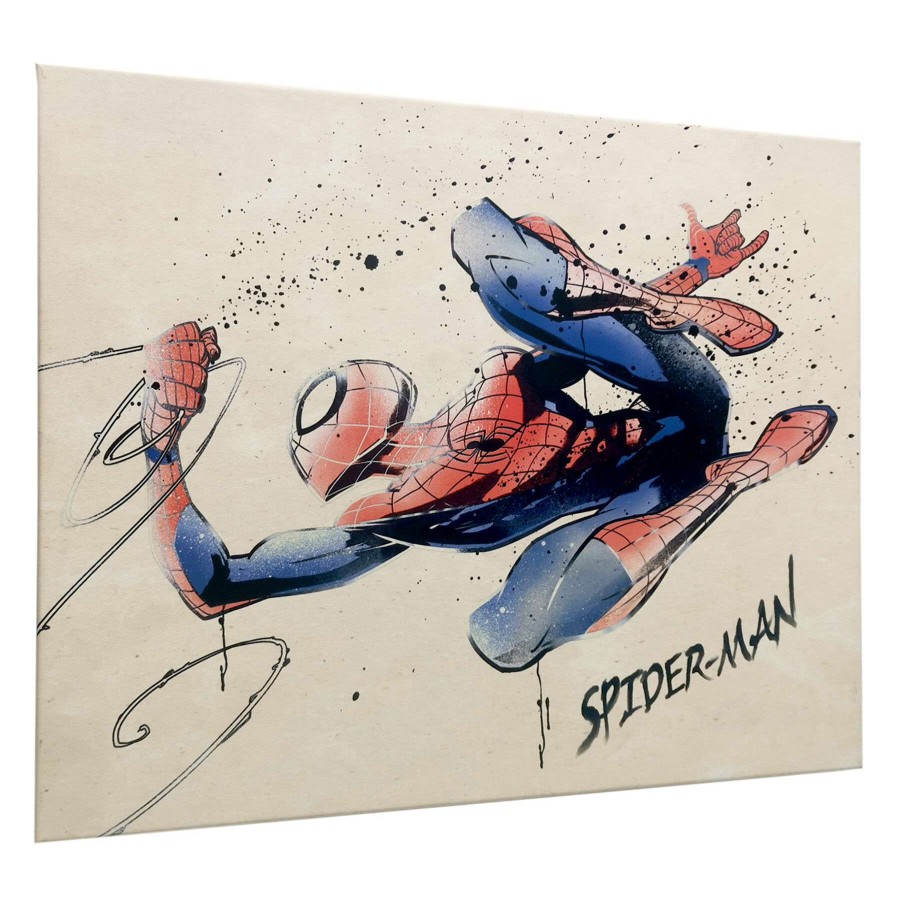 Wall Art * | 20X16 Spider-Man Splatter Canvas Wall Art At Discount Prices