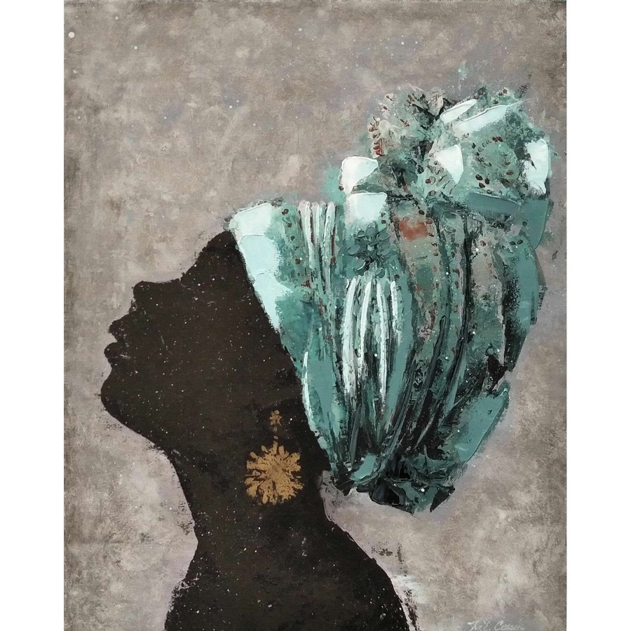 Wall Art * | Woman Profile Ii Foiled Embellished Canvas Wall Art, 16 20 Attractive Model