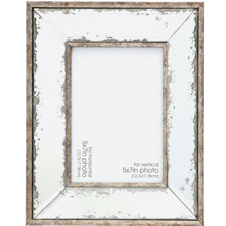 Tabletop Frames * | 5X7 Antiqued Mirror Tabletop Photo Frame Fire Sale