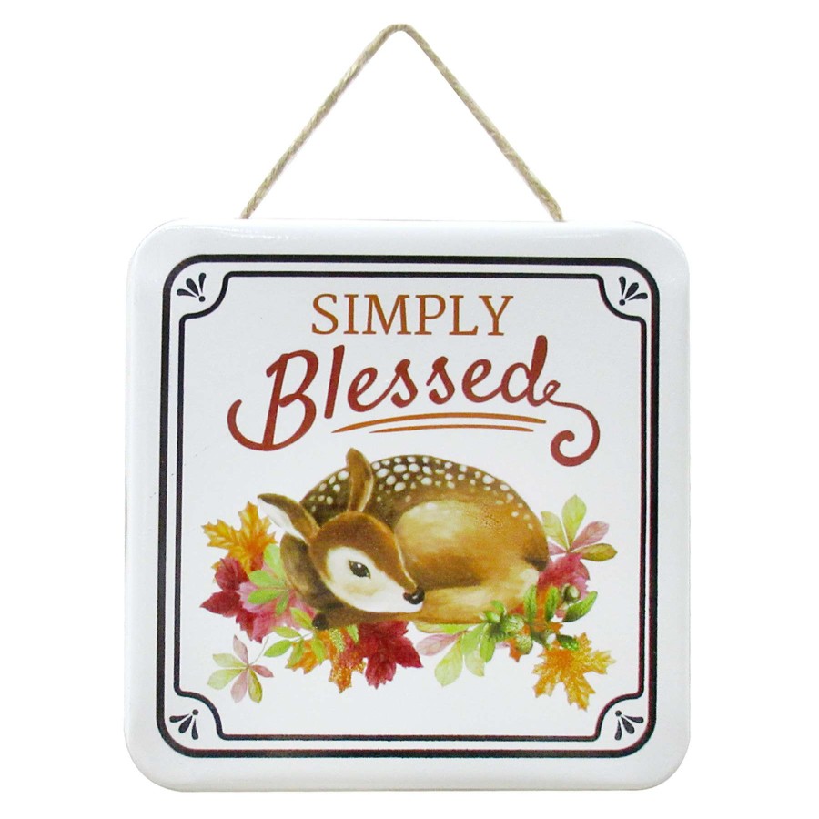 Wall Art * | Simply Blessed Metal Wall Sign, 6.6 Affordable Price