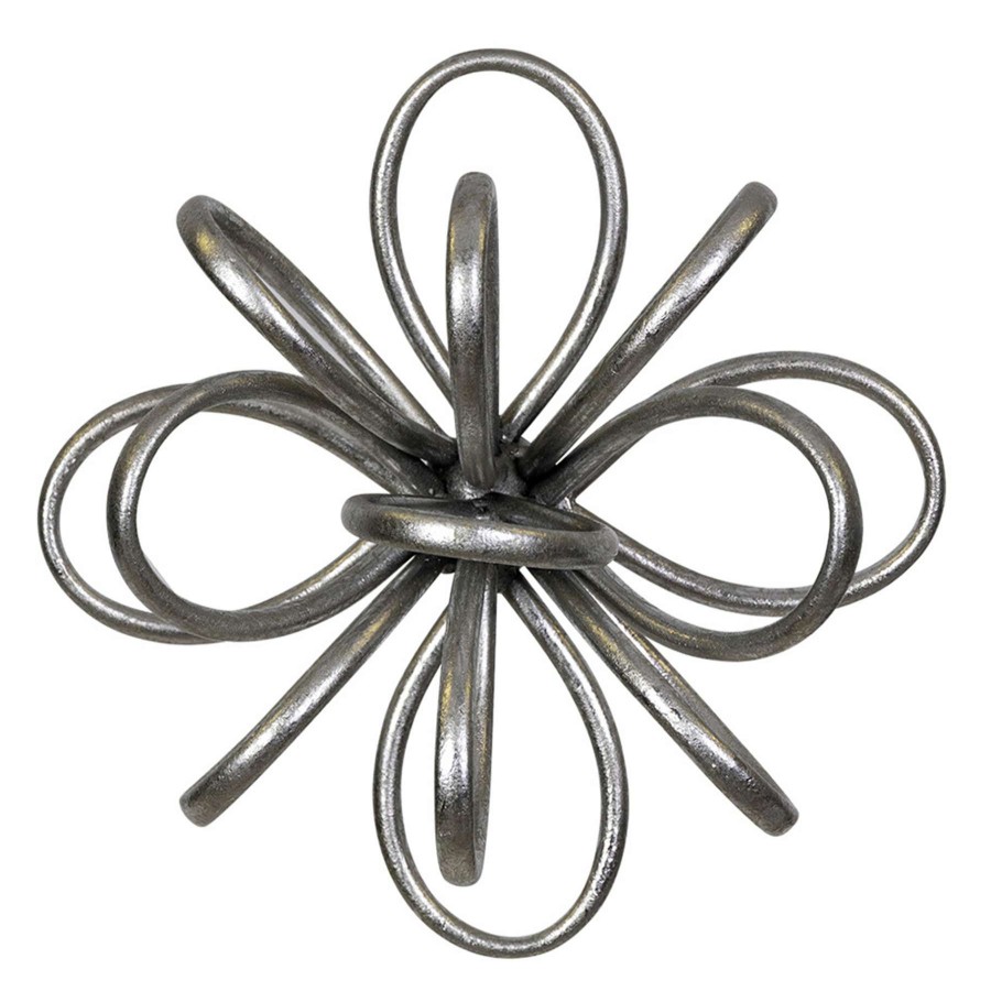 Wall Art * | Grace Mitchell 2-Piece Silver Metal Geo Bows Wall Decor, 10 Shop