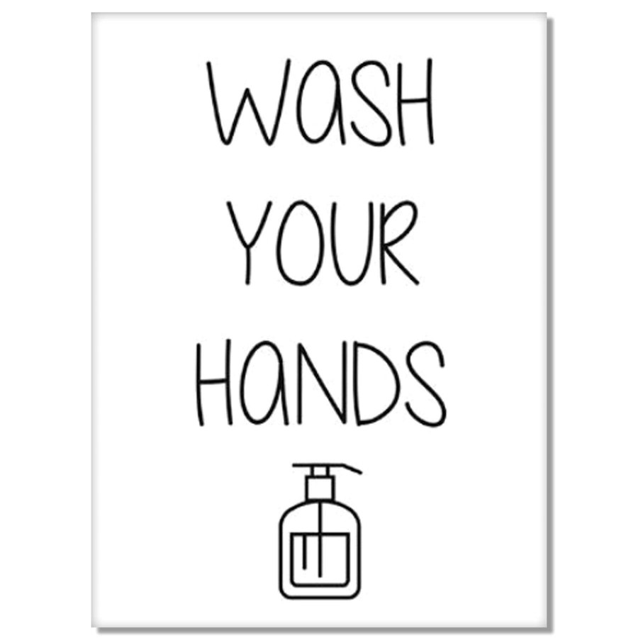 Wall Art * | Wash Your Hands Canvas Wall Art, 12 16 For Sale