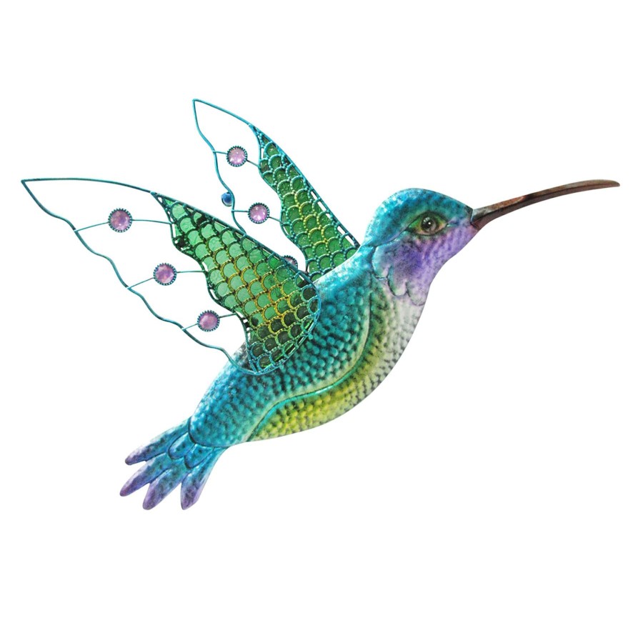 Wall Art * | Iridescent Metal Hummingbird Wall Decor, 23 14 Unique Style