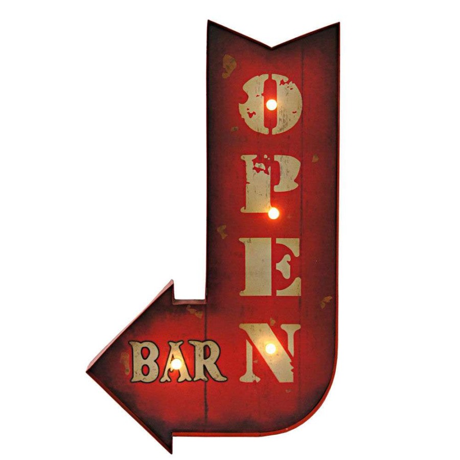 Wall Art * | 15X24 Metal/Wood Led Sign Shoping Model