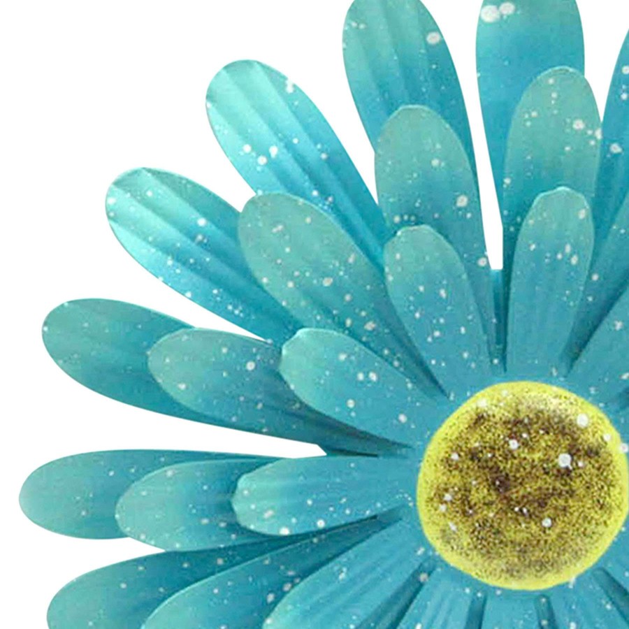 Wall Art * | Blue Metal Flower Wall Decor, 13 The Latest Fashion